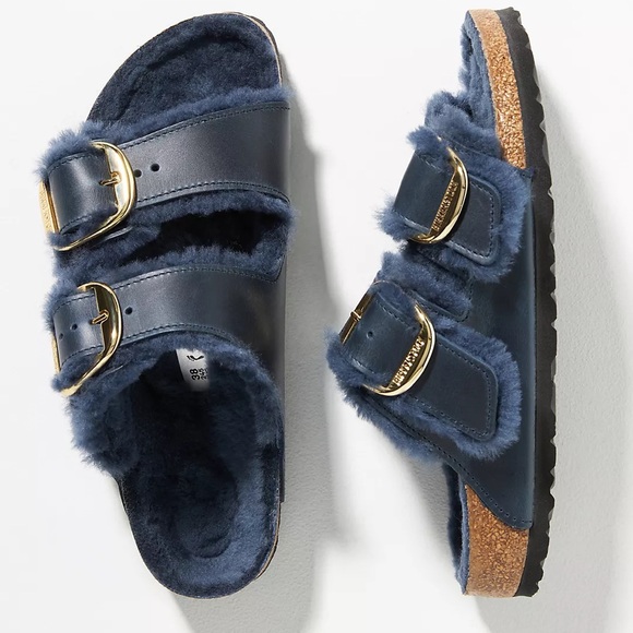 Birkenstock Arizona Big Buckle Shearling Sandals NEW IN BOX Size 39 (US 8) - Picture 6 of 8